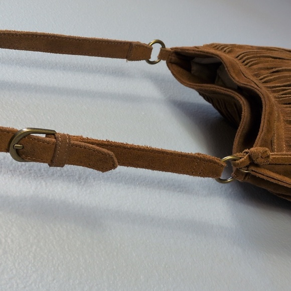 Fringe Tan Faux Leather Crossbody Bag By Mossimo - Picture 3 of 8